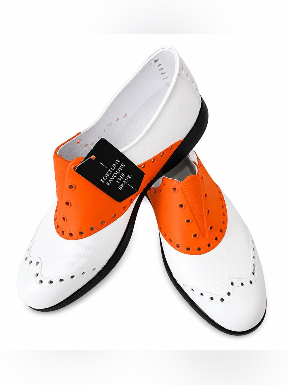 NWT BIION The Oxford Golf Shoes White & Orange Men’s Size 11 Waterproof EVA